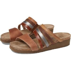 NEW Naot Women's 8 Sandals Slides  Peyton Latte Brown/Maple Leather No Box